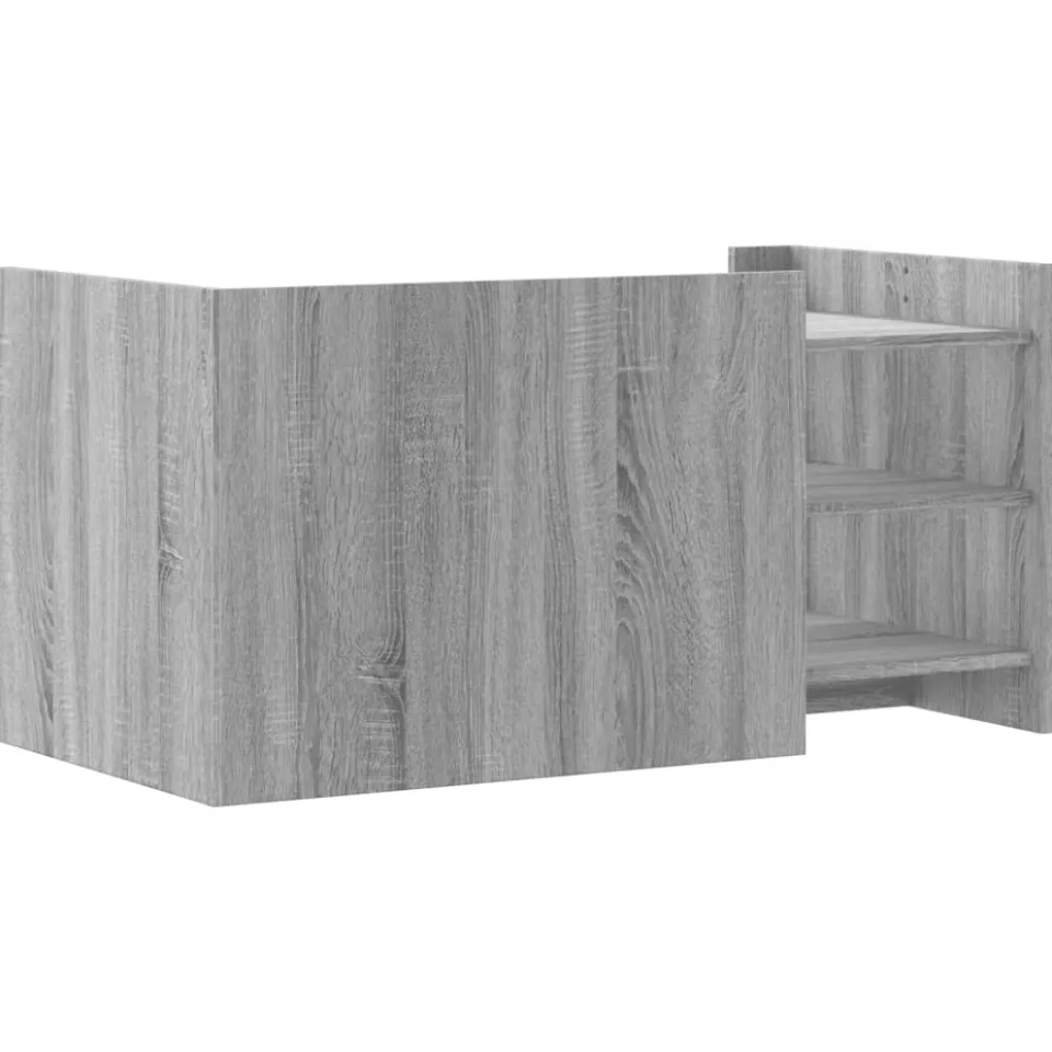 vidaXL Salontafel 100x50x50 cm bewerkt hout grijs sonoma eikenkleur, foto 4