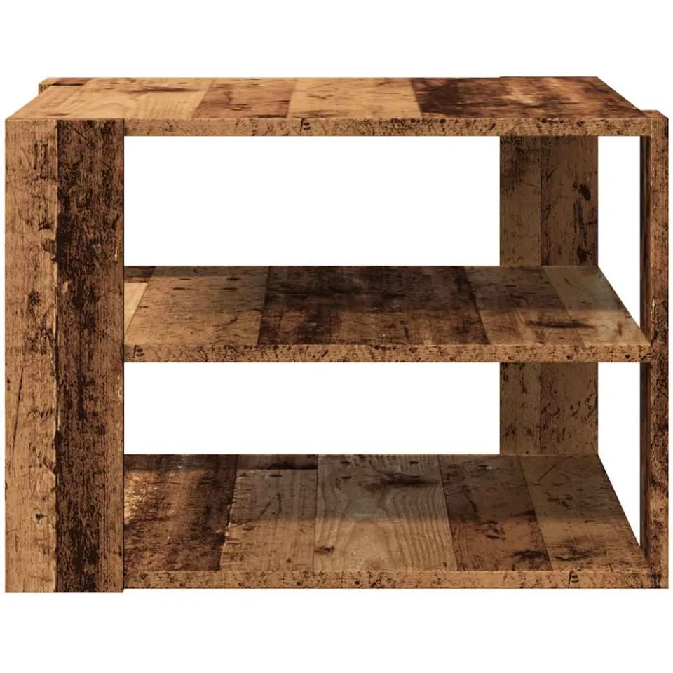 vidaXL Salontafel 58x58x40 cm bewerkt hout oud houtkleurig bruin, foto 3