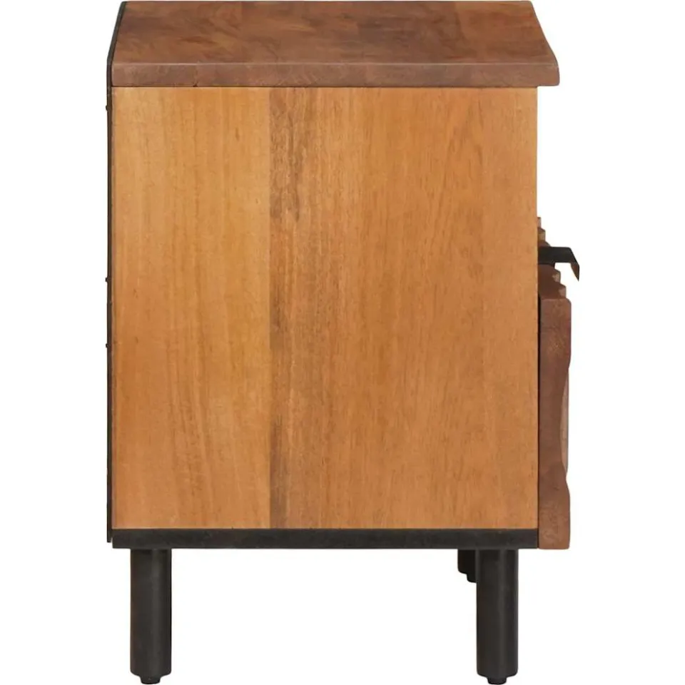 vidaXL Nachtkastje met lade Bruin 40 x 33 x 46 cm Massief Mango Hout, foto 4