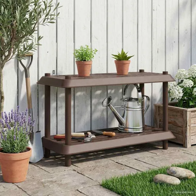 vidaXL Plankenunit 2-laags 100 x 40 x 55,5 cm PP Bruin