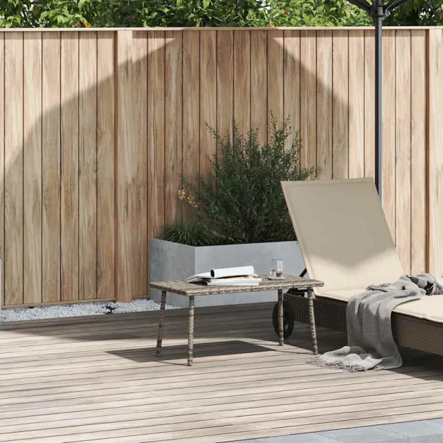 vidaXL Tuin salontafel rechthoekig 80x40x37 cm poly rattan grijs