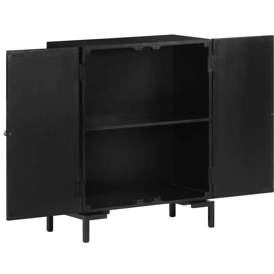 vidaXL Dressoir 60x30x76 cm massief mangohout zwart, foto 3