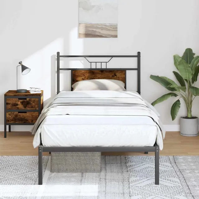 vidaXL Bedframe zonder matras hout gerookt eikenkleurig 80x200 cm