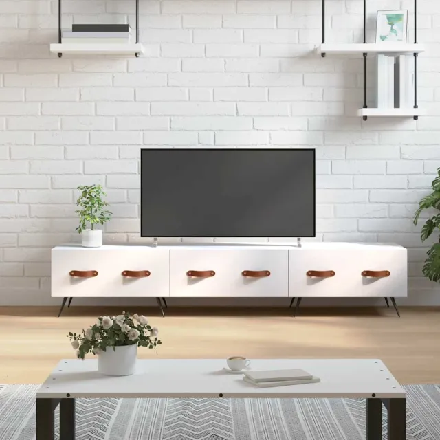 vidaXL Tv-meubel 150x36x30 cm bewerkt hout wit, foto 2
