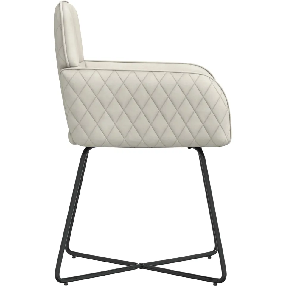 vidaXL Eettafelstoelen 6 st fluweel Crèmekleurig 59 x 56,5 x 86 cm, foto 4