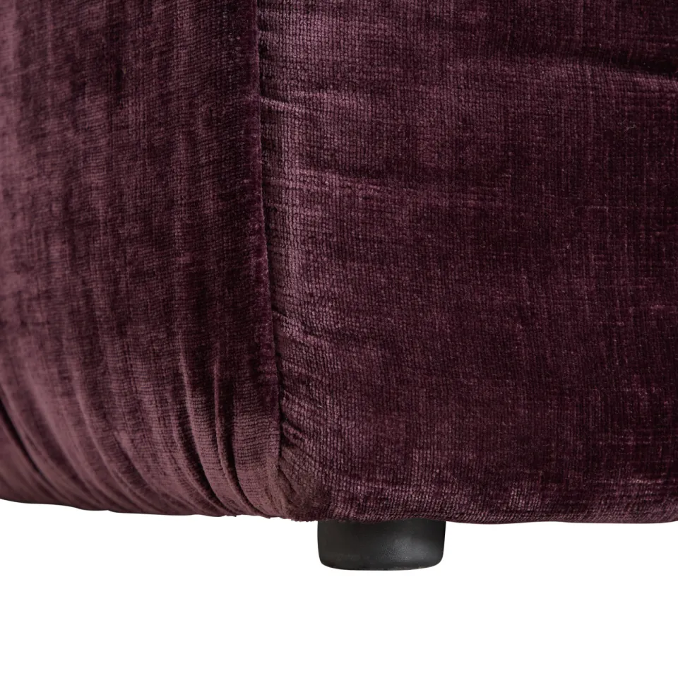 NOUS Living 3-zitsbank met hocker Kaia burgundy, foto 6
