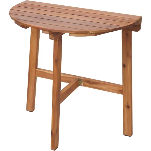 MCW Klaptafel MCW-L19, tuintafel/balkontafel, voor binnen en buiten, opvouwbaar, acaciahout, MVG-gecertificeerd, 71 x 70 x 34 cm bruin