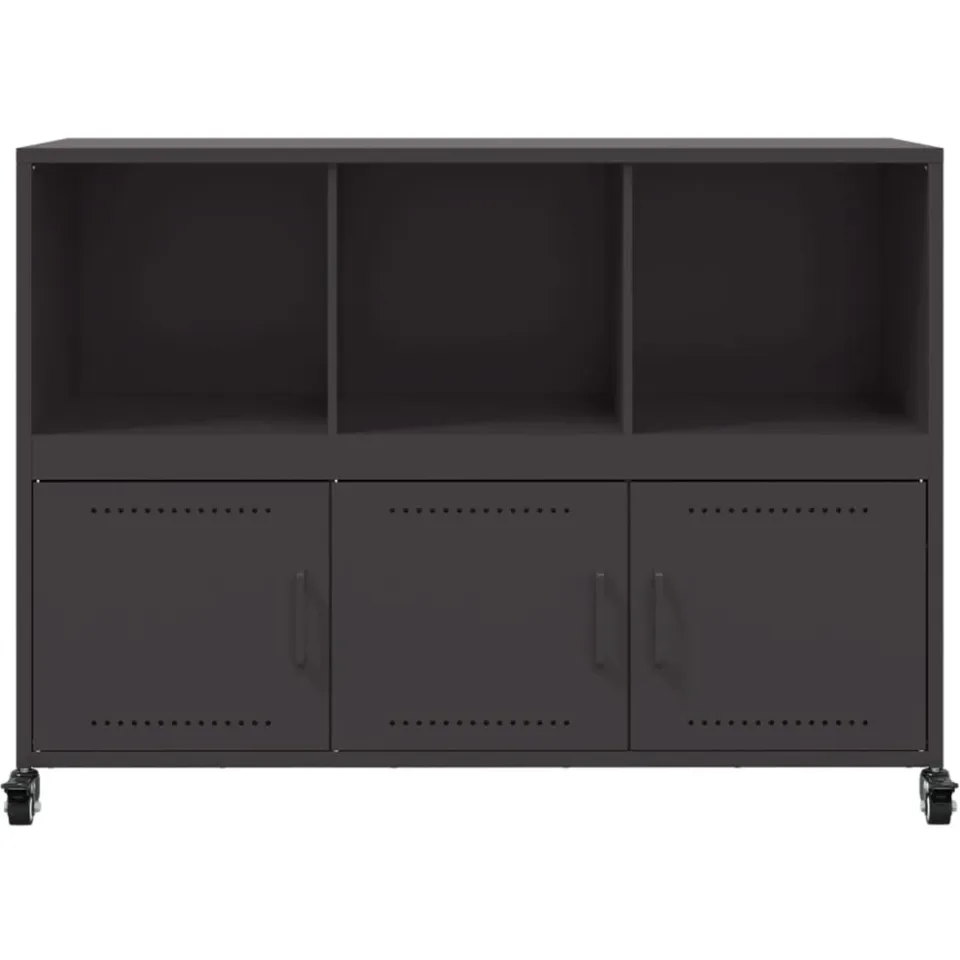 vidaXL Dressoir 100,5x39x72 cm staal zwart, foto 4