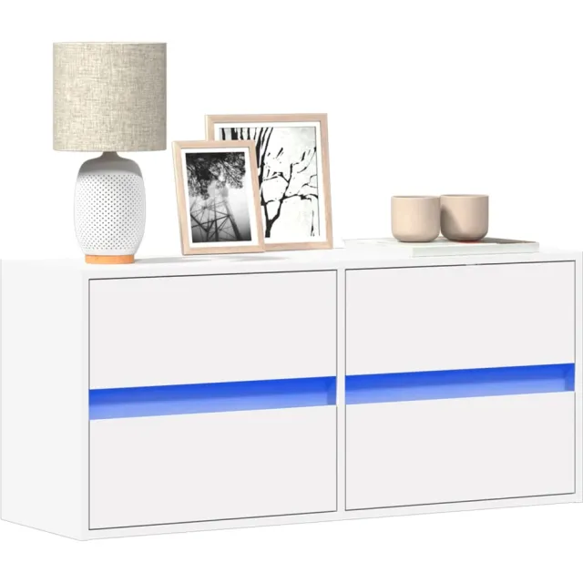 vidaXL Tv-wandmeubel met LED-verlichting 100x31x45 cm wit