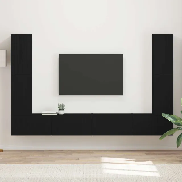 vidaXL Tv-meubelset 8 st 31 x 30 x 60 cm Zwart