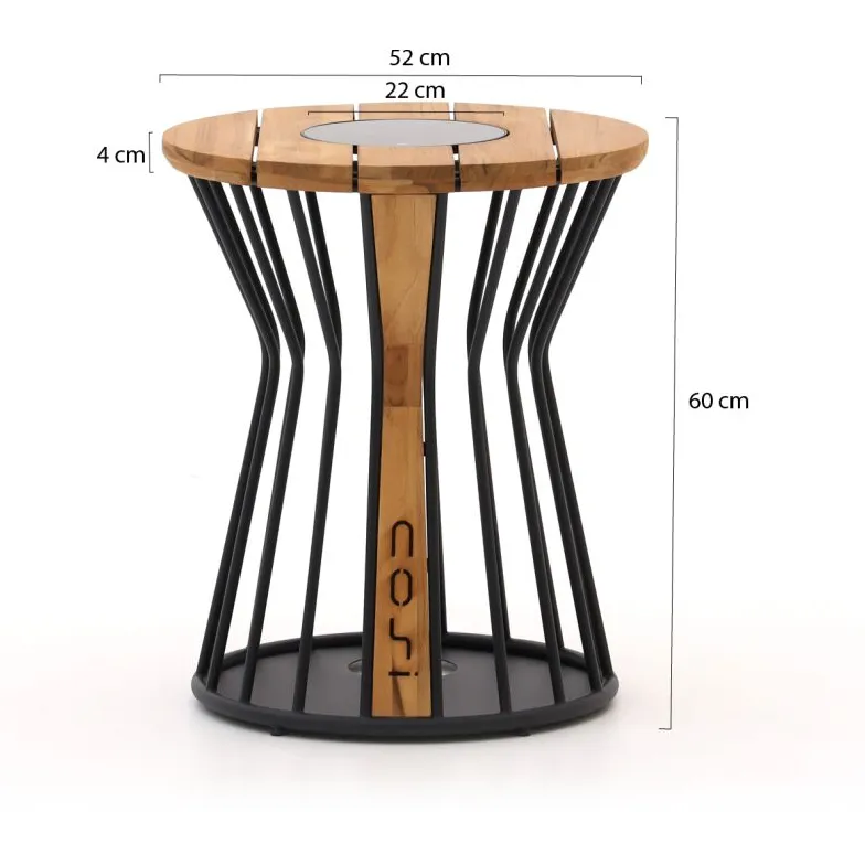 Cosi Cosilumia bijzet tuintafel ø52cm (h:60cm) Zwart