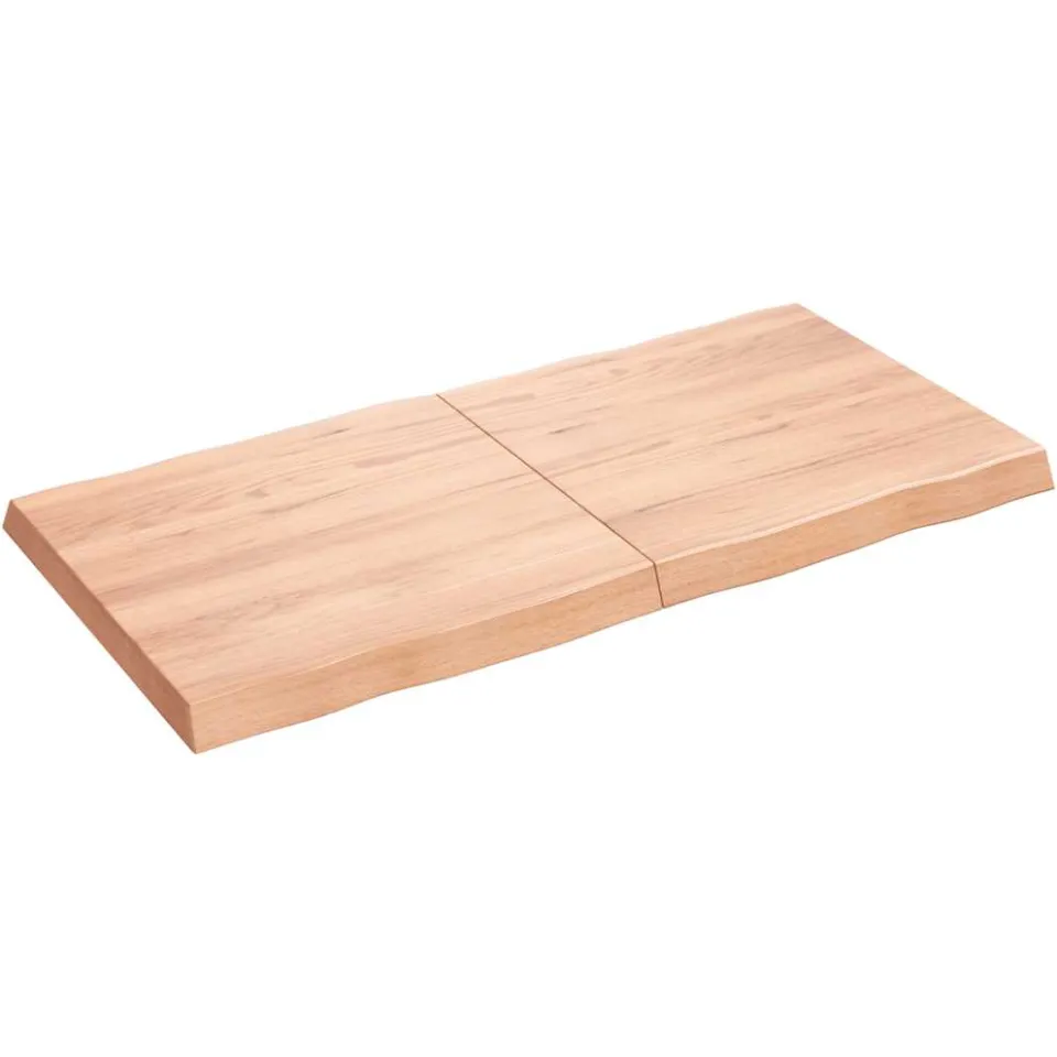 vidaXL Tafelblad natuurlijke rand 120x60x(2-6)cm eikenhout lichtbruin, foto 2
