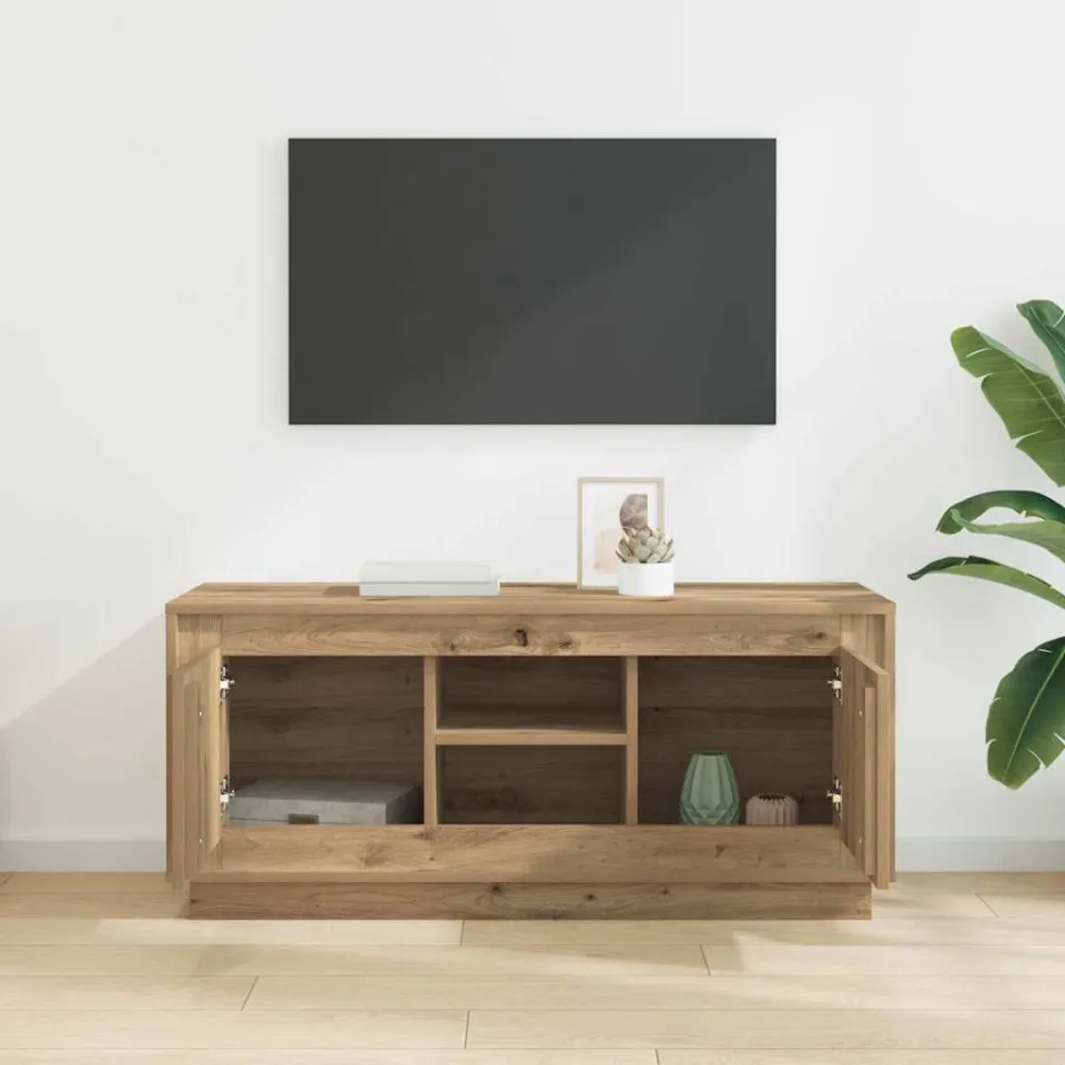 vidaXL TV-kast 102 x 35 x 45 cm Artisan Eiken Bewerkt hout, foto 3