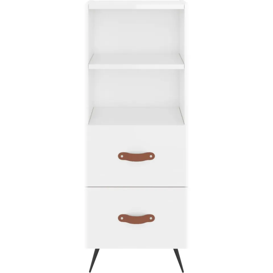 vidaXL Dressoir 34,5x34x90 cm bewerkt hout hoogglans wit, foto 4