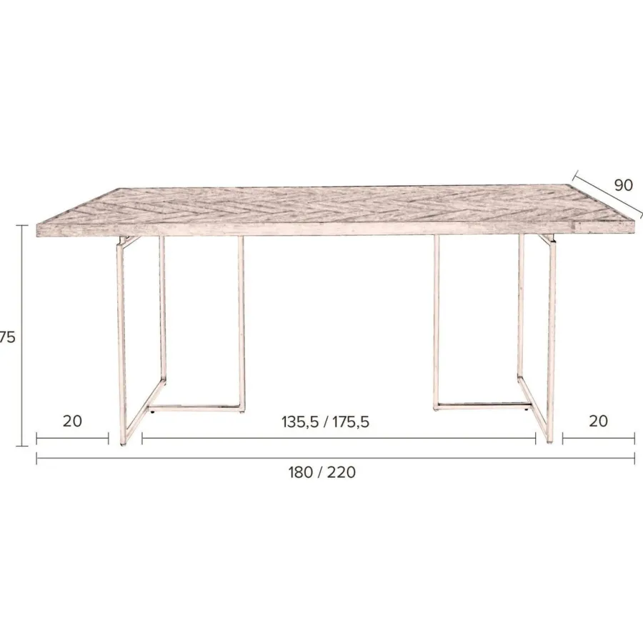 Dutchbone eetkamertafel (180x90 cm) Class naturel, foto 2