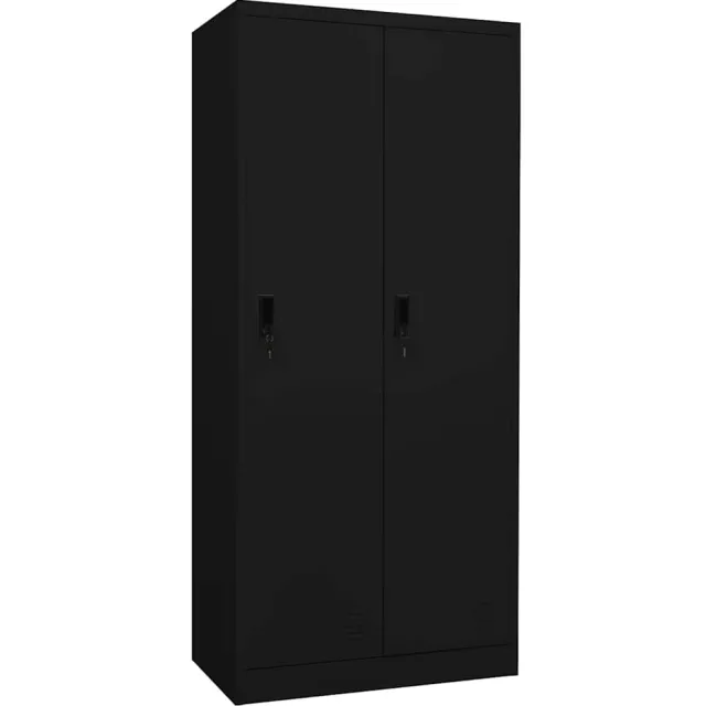 vidaXL Kledingkast 80x50x180 cm staal zwart
