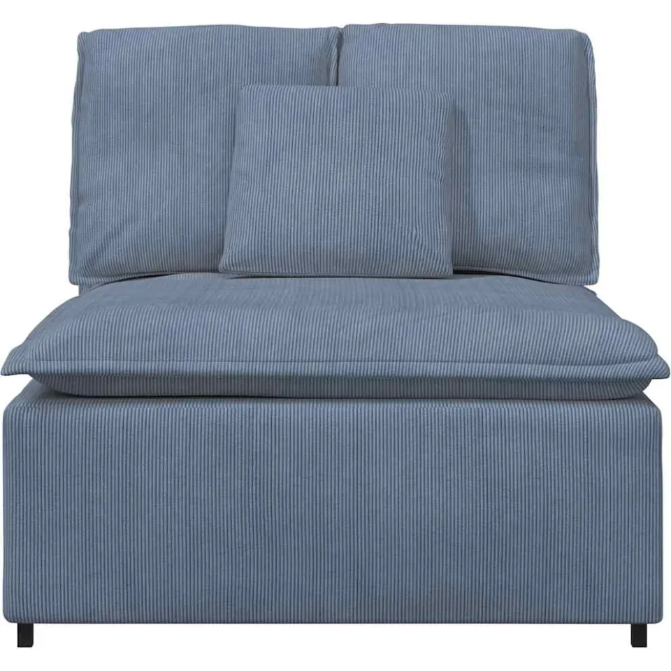 vidaXL Modulaire bank middenmodule met kussens 100 cm blauw