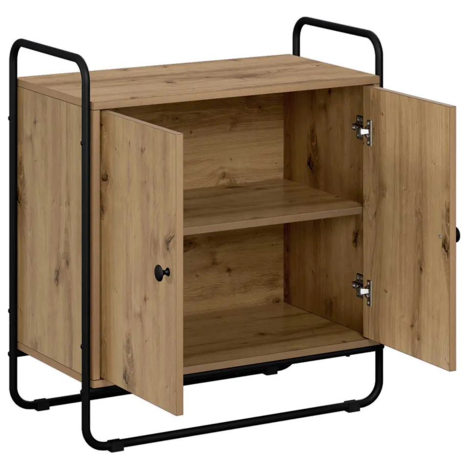 vidaXL Dressoir Artisanaal eiken 68 x 35 x 75 cm Bewerkt hout Bruin