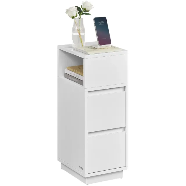 Tremeo Smal Nachtkastje - Kast - Flexibele montage - Wit - 30x25x65cm