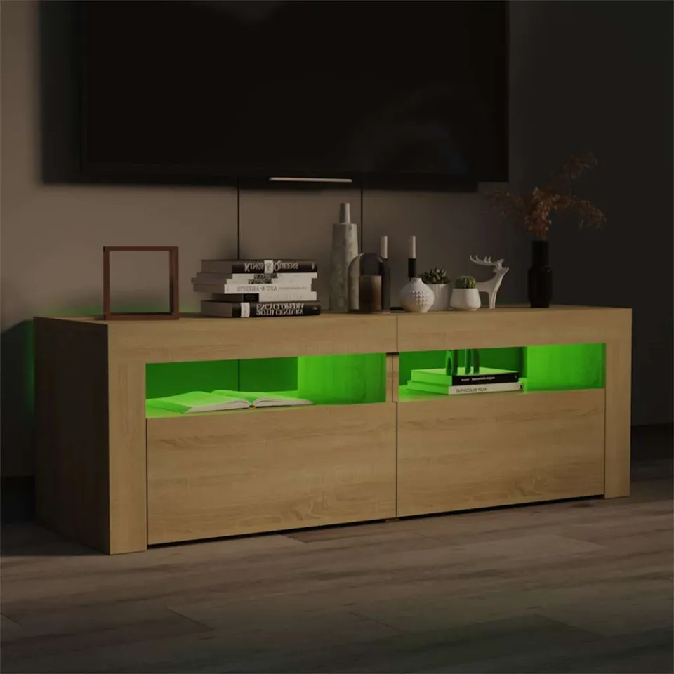 vidaXL Tv-meubel met LED-verlichting 120x35x40cm sonoma eikenkleurig, foto 3