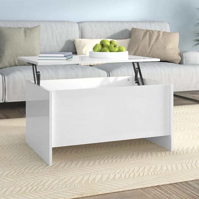 vidaXL Salontafel 80x55,5x41,5 cm bewerkt hout hoogglans wit, foto 2