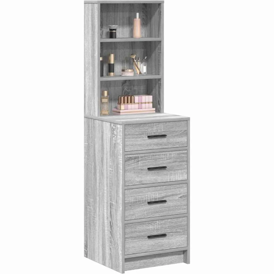 vidaXL Highboard Grijs sonoma 40 x 41 x 135 cm Bewerkt hout