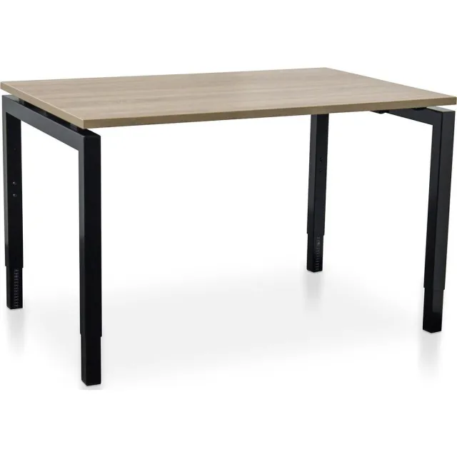 Start Nevada Rechthoek bureau instelbaar | Start Nevada | 140 x 80 cm | Frame zwart - blad midden eiken Zwart frame - midden eiken blad