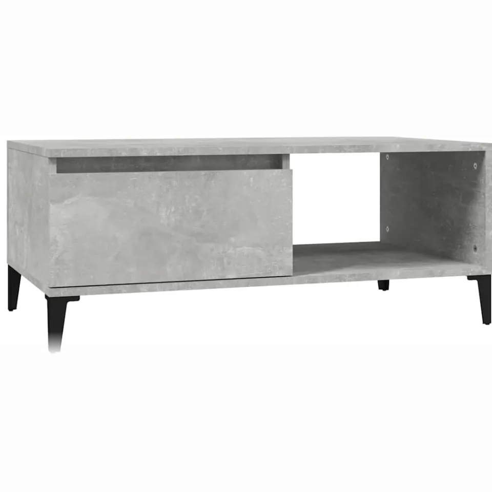 vidaXL Salontafel 90x50x36,5 cm bewerkt hout betongrijs grijs