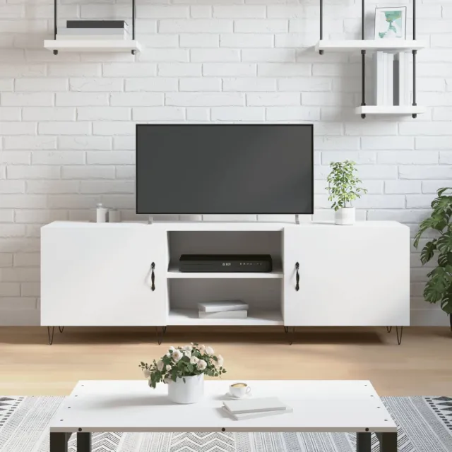 vidaXL Tv-meubel 150x30x50 cm bewerkt hout wit, foto 2