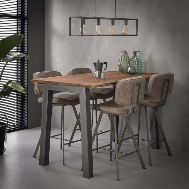 MOOS Bartafel 147 edge 25mm - Massief acacia naturel Bruin