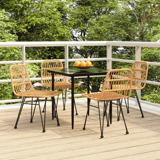 vidaXL 5-delige Tuinset poly rattan bruin, foto 2