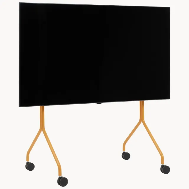 Pedestal Tv-meubel Moon Rollin' met wielen Geel