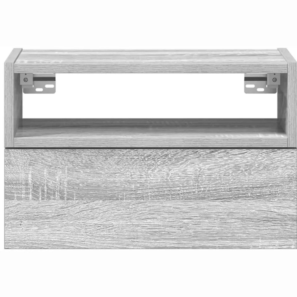 vidaXL Nachtkastjes 2st wandgemonteerd 45x26x28,5cm grijs sonoma eiken, foto 4
