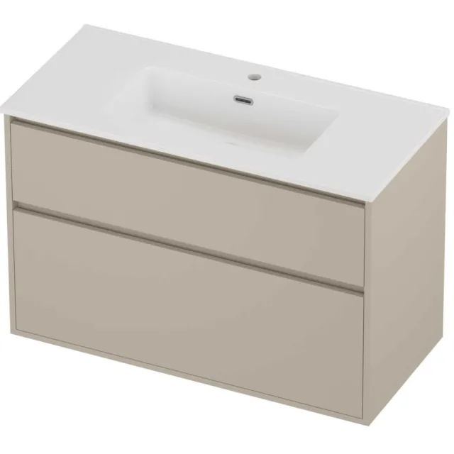 Proline Tribute Badmeubelset Porselein Elegant 1 Gat 100x46x67 cm Glans Wit Soft Linen Beige