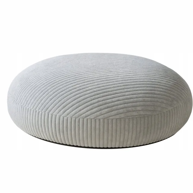 Syma Moderne Ronde Zetelbank Poef - Gestreept Grijs - 70x70 cm