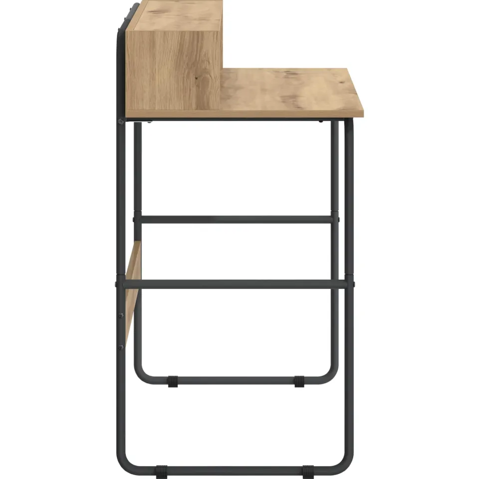 vidaXL Bureau met opbergruimte Artisanaal eiken 100 x 50 x 91 cm, foto 4
