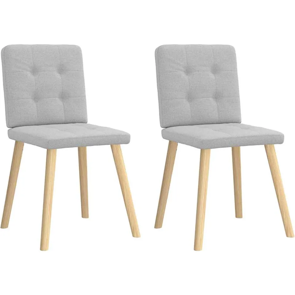 vidaXL Eetkamerstoelen 2 st stof wolk grijs, foto 3