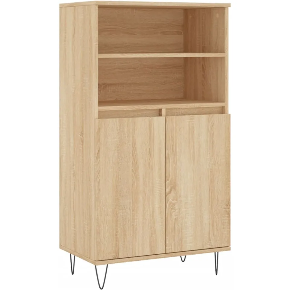 vidaXL Hoge kast 60x36x110 cm bewerkt hout sonoma eikenkleurig, foto 3