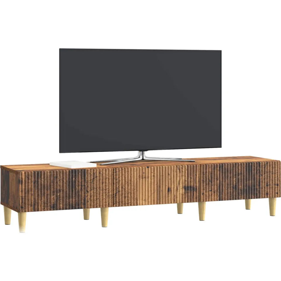 vidaXL TV-kast met lade Oud hout 147 x 34,5 x 30 cm Bewerkt hout bruin, foto 3