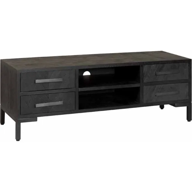 TOFF Ziano TV stand 4 drws - 145x45x50 zwart