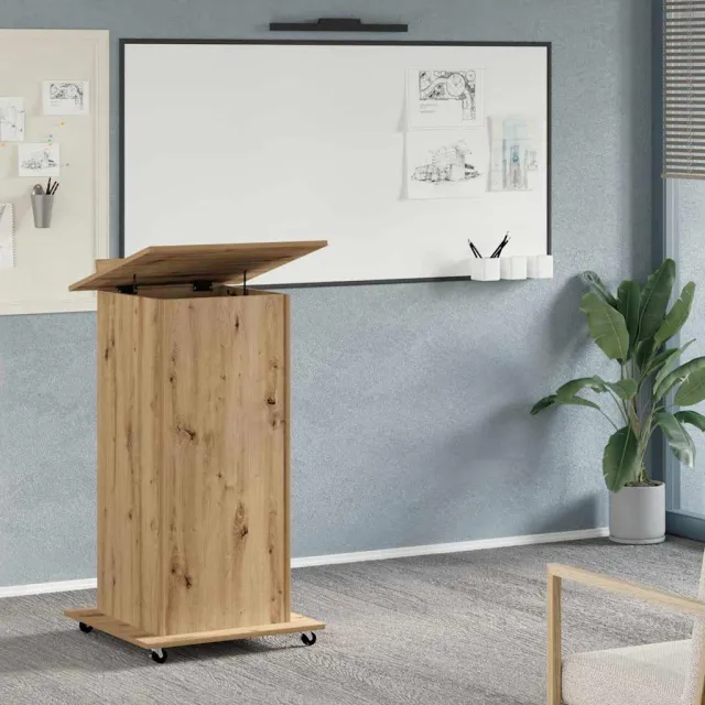 vidaXL Podium Artisan Eiken Bewerkt hout 55 x 55 x 107 cm Bruin