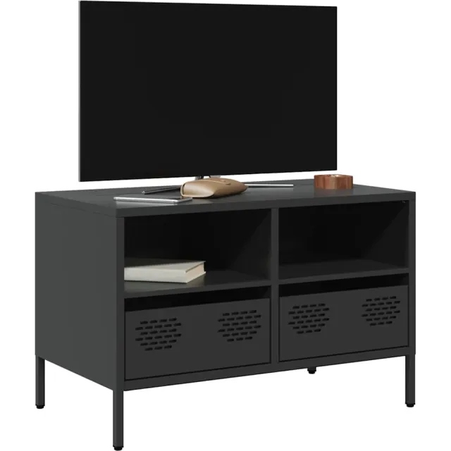 vidaXL Tv-meubel 68x39x43,5 cm koudgewalst staal zwart