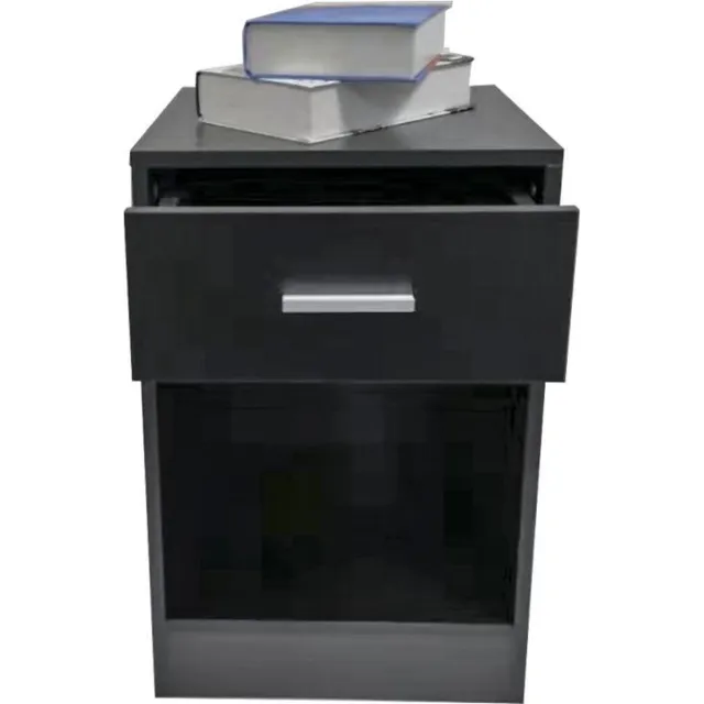 VDD Nachtkastje - halkastje - met opberglade - 60 cm hoog - zwart