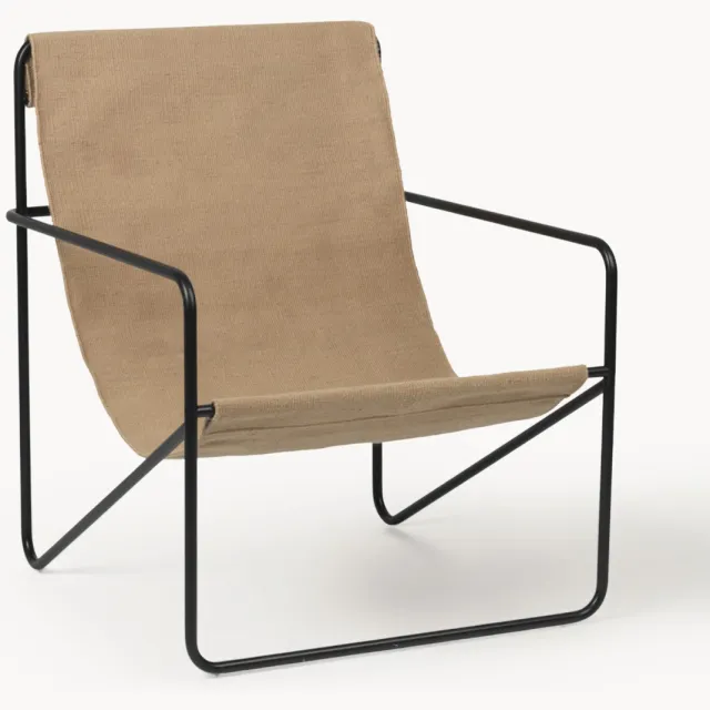 Ferm Living Loungefauteuil Desert beige, zwart