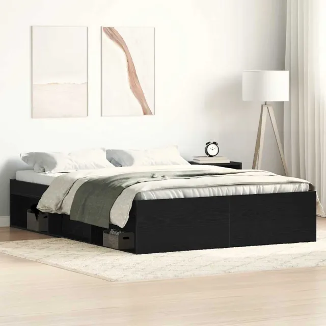 vidaXL Bedframe zonder matras 120x200 cm bewerkt hout zwart eikenkleur