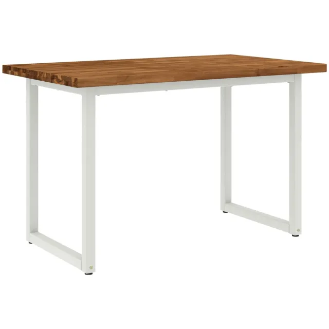 vidaXL Vierkante - Eettafel - 120 - x - 70 - x - 75 - cm - Massief - Acacia - Hout Natuurlijk en Wit