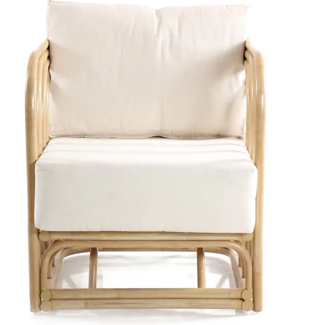 Canal Living Lofty loungestoel - 69 x 63 x 68 cm - Rotan - Stoel - Loungestoel - Kussens wasbaar Houtkleur