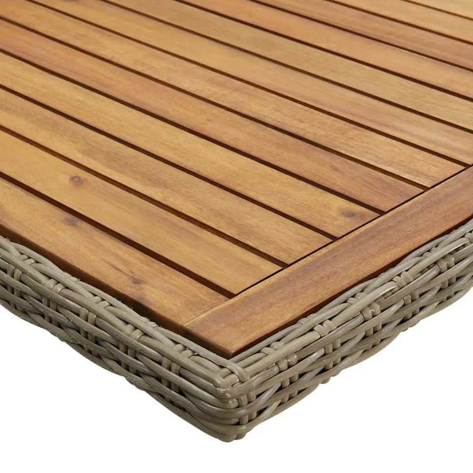 vidaXL Tuintafel 200x100x74 cm poly rattan bruin, foto 4