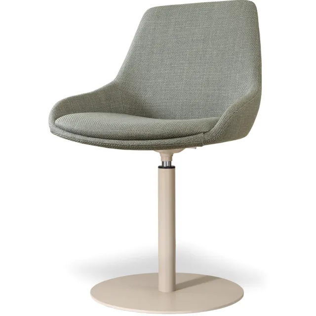 Nolon Niva-Isa draaibare tulp eetkamerstoel saliegroen - beige onderstel