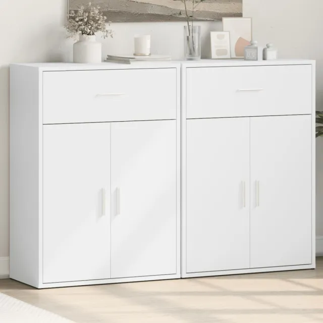 vidaXL Dressoirs 2 st 60x30x84 cm bewerkt hout wit